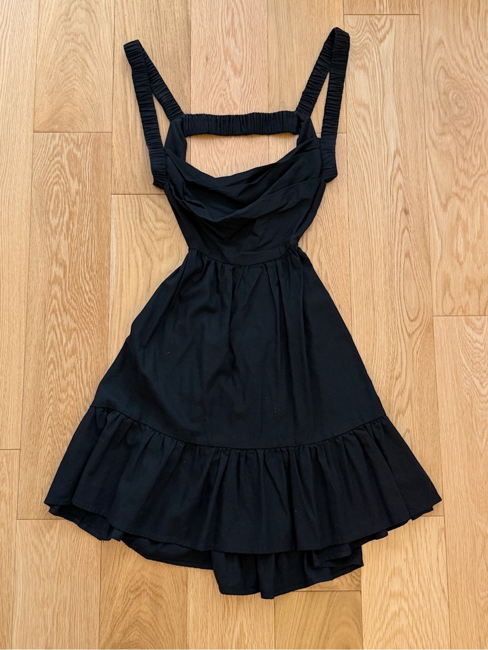 sundays Black Backless Ruffle Mini Dress - Picture 1 of 3